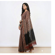 Offwhite Maroon Stripe Kota Cotton Saree