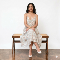 White Smocking Cotton Strap Dress