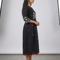 Black White Jamdani Cotton Dress