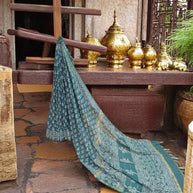 Aarvi Handblock Cotton Chanderi Saree
