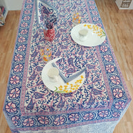 Handblock Print Cotton 6 Seater Rectangular Table Cover