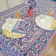 Handblock Print Cotton 6 Seater Rectangular Table Cover