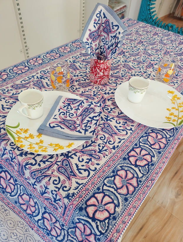 Handblock Print Cotton 6 Seater Rectangular Table Cover