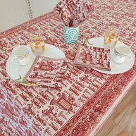 Handblock Print Cotton 6 Seater Rectangular Table Cover
