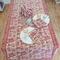 Handblock Print Cotton 6 Seater Rectangular Table Cover