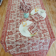 Handblock Print Cotton 6 Seater Rectangular Table Cover