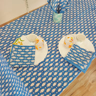 Handblock Print Cotton 6 Seater Rectangular Table Cover