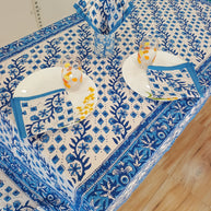 Handblock Print Cotton 6 Seater Rectangular Table Cover