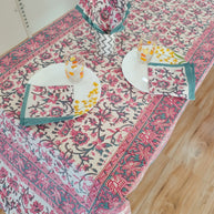 Handblock Print Cotton 6 Seater Rectangular Table Cover