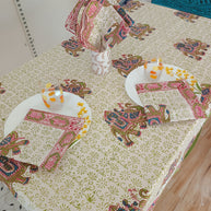 Handblock Print Cotton 8 Seater Round Table Cover