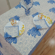 Handblock Print Cotton 6 Seater Rectangular Table Cover