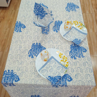 Handblock Print Cotton 6 Seater Rectangular Table Cover