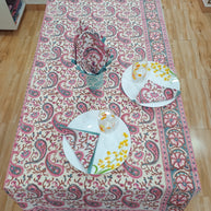 Handblock Print Cotton 6 Seater Rectangular Table Cover