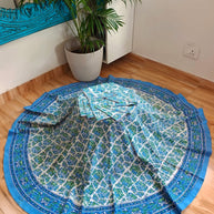 Handblock Print Cotton 8 Seater Round Table Cover