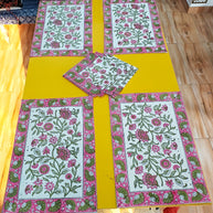 Handblock Print Dining Table Mat Set Of 6