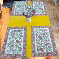 Handblock Print Dining Table Mat Set Of 6