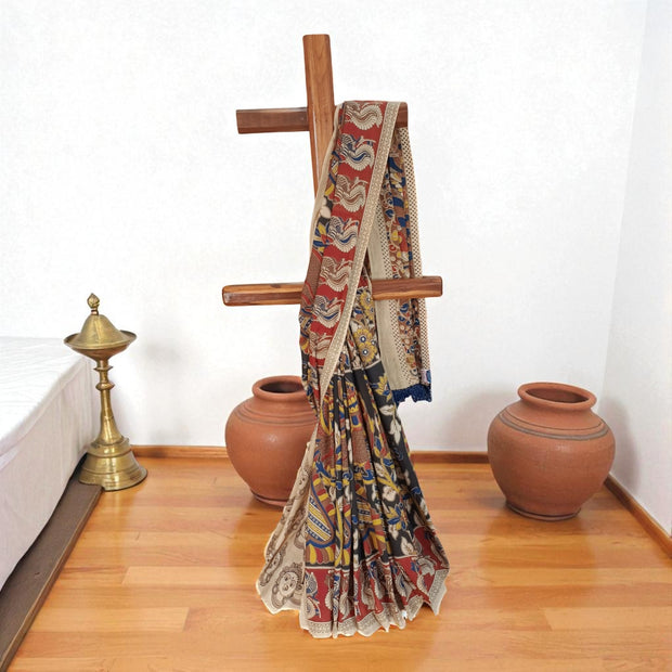 KaalaKalam  Handblock Kalamkari Cotton Saree