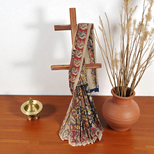 KaalaKalam  Handblock Kalamkari Cotton Saree