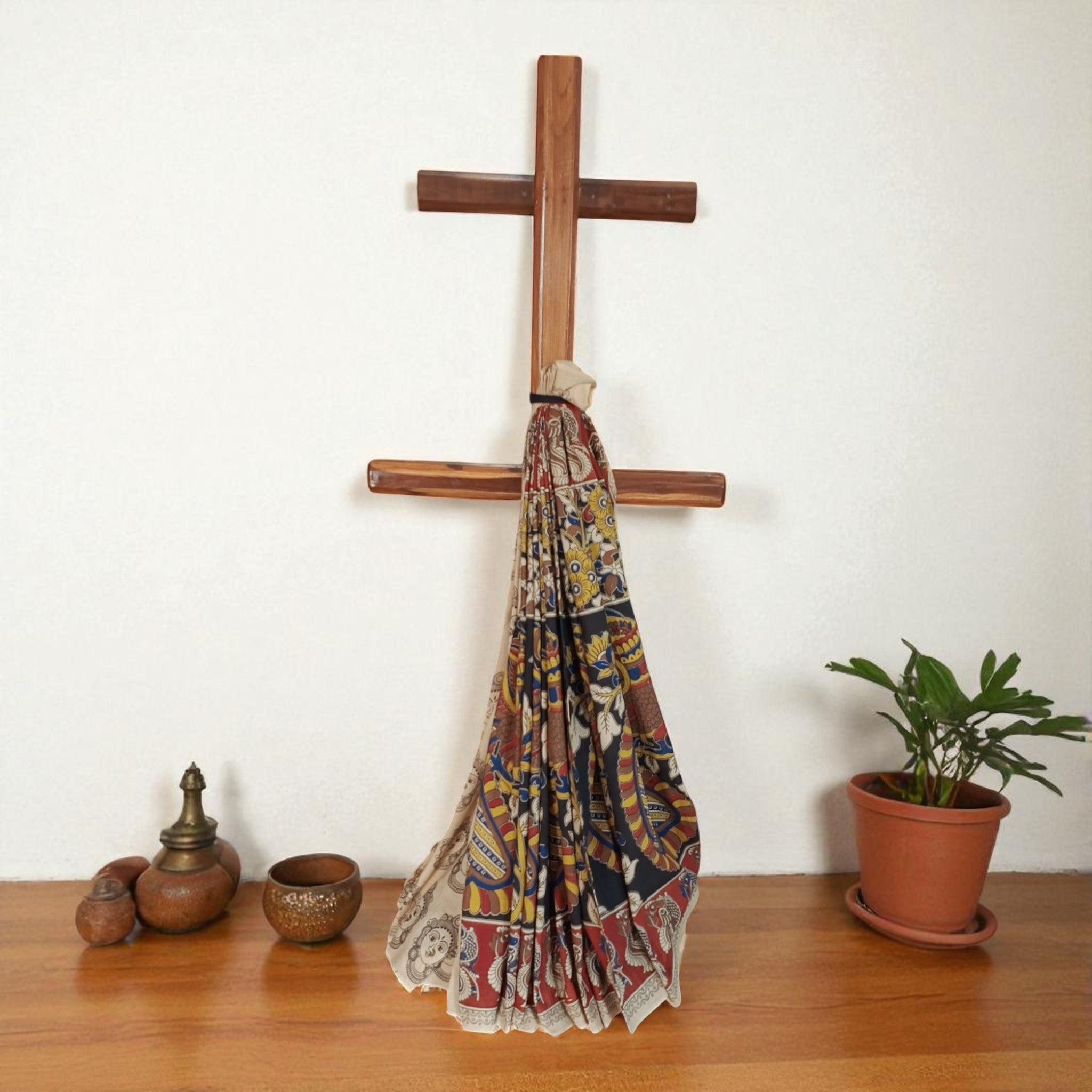 KaalaKalam  Handblock Kalamkari Cotton Saree