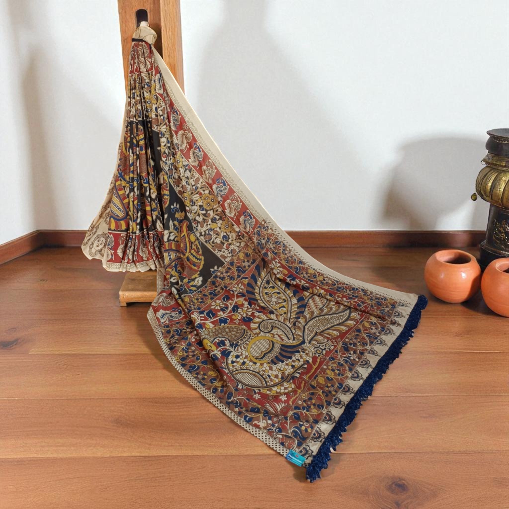 KaalaKalam  Handblock Kalamkari Cotton Saree