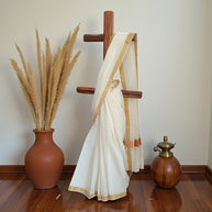Malar Kasavu Handloom Cotton Saree