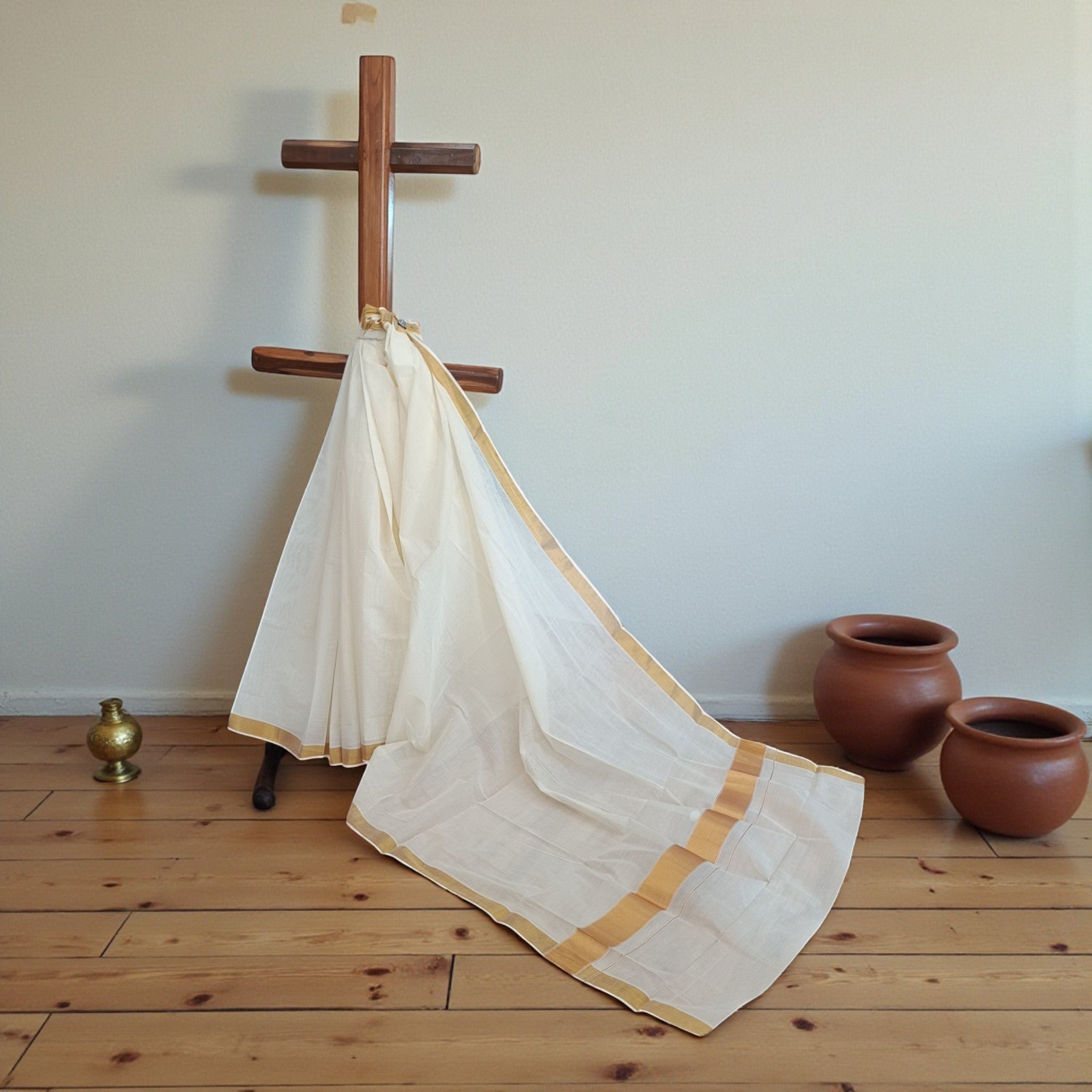 Malar Kasavu Handloom Cotton Saree