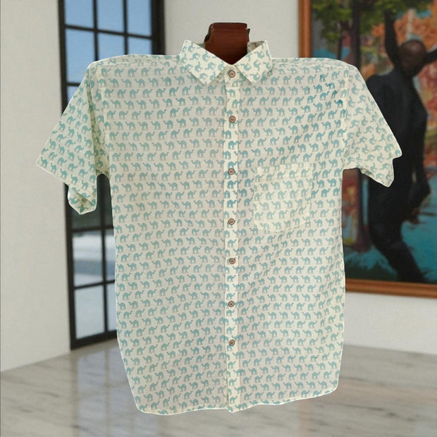Artsy Hand Block Print Mens Shirt