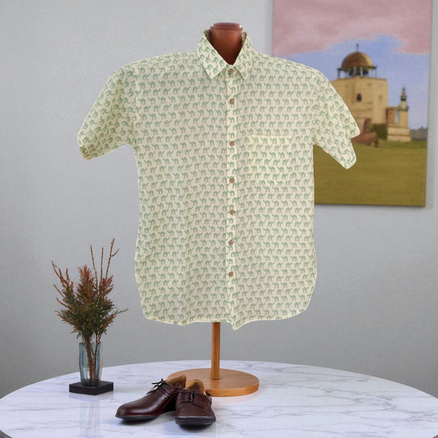 Artsy Hand Block Print Mens Shirt