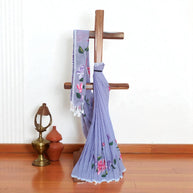 Purple Handpainted Cotton Saree