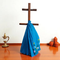 Blue Handpainted Kota Cotton Saree