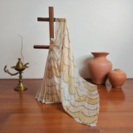 Yellow Floral Kota Cotton Saree