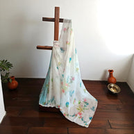 White Multi Floral Kota Cotton Saree