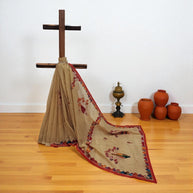 Light Brown Applique Kota Cotton Saree