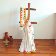 Cream Handpainted Cotton Saree