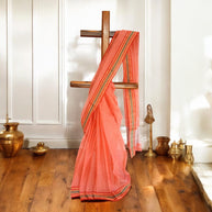Red Stripe Cotton Saree