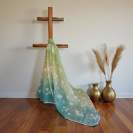 Ligth Green Hand Painted Silk Saree