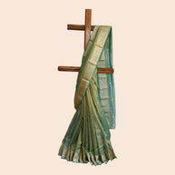 Green Zari Work Silk Georgette Saree