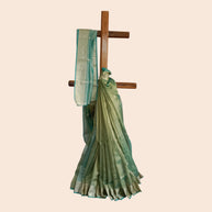 Green Zari Work Silk Georgette Saree