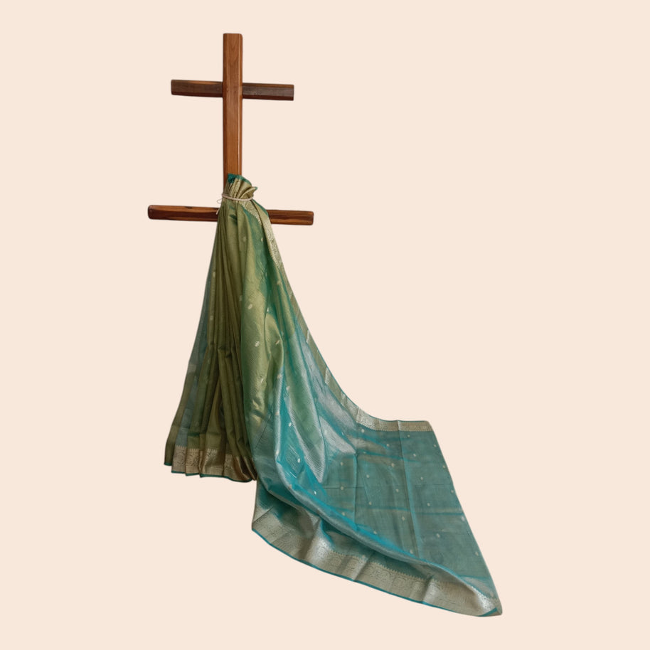 Green Zari Work Silk Georgette Saree