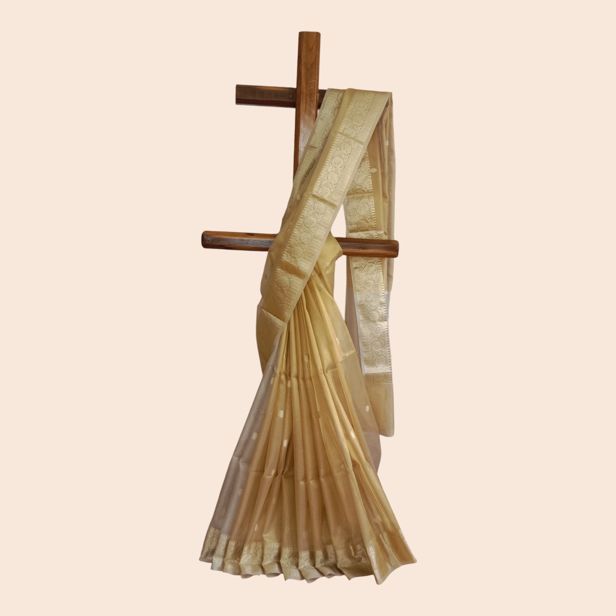 Golden Zari Work Silk Georgette Saree
