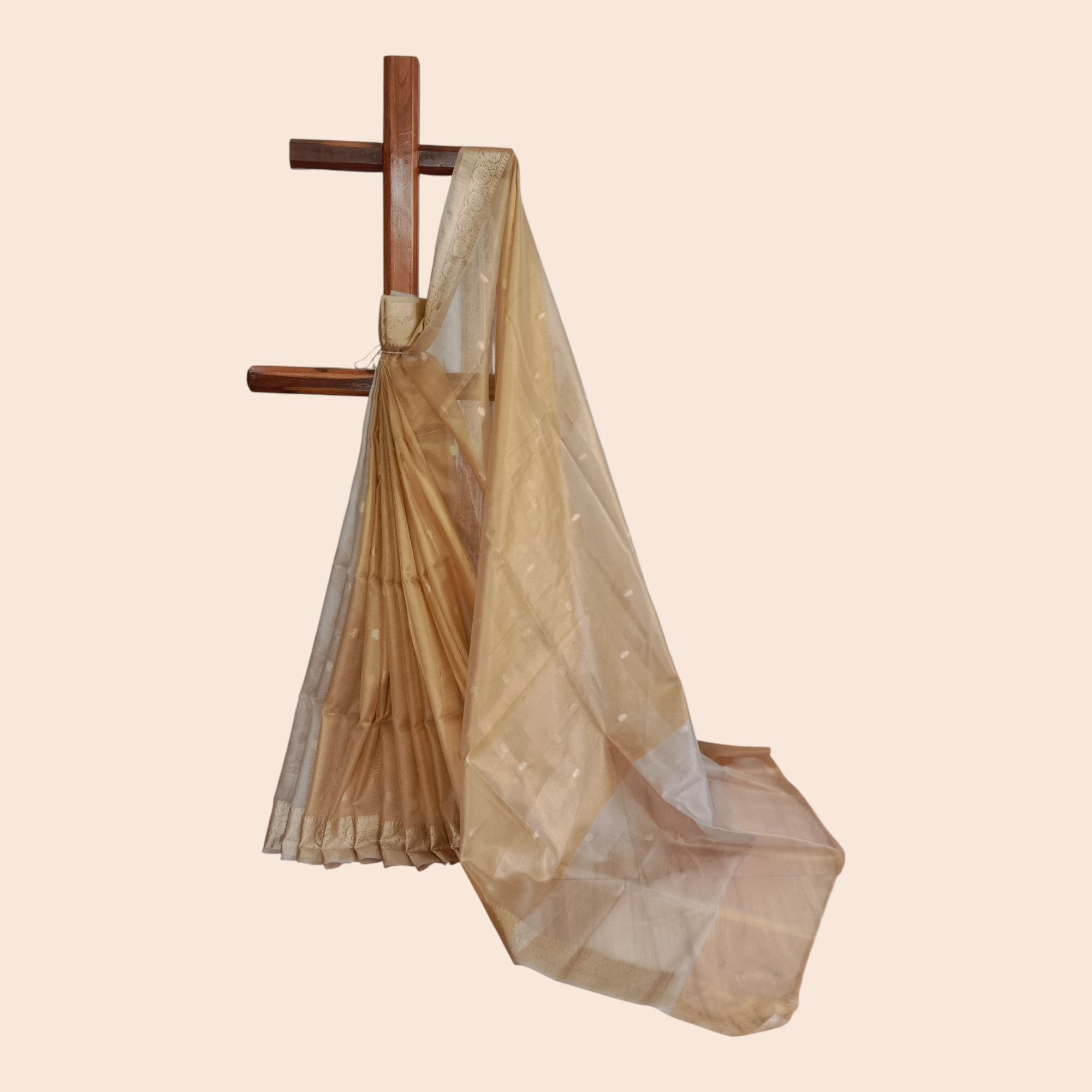 Golden Zari Work Silk Georgette Saree