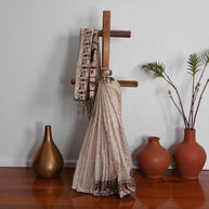 Golden Black Zari Work Silk Saree