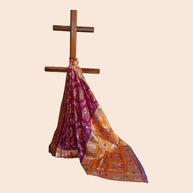 Purple Mustard Zari Work Silk Saree