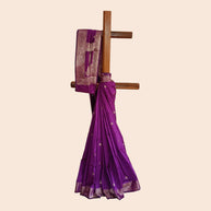 Purple Golden Jari Work Silk Saree