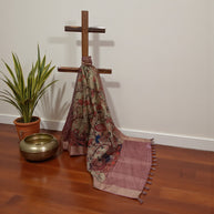 Pink Kalamkari Silk Saree