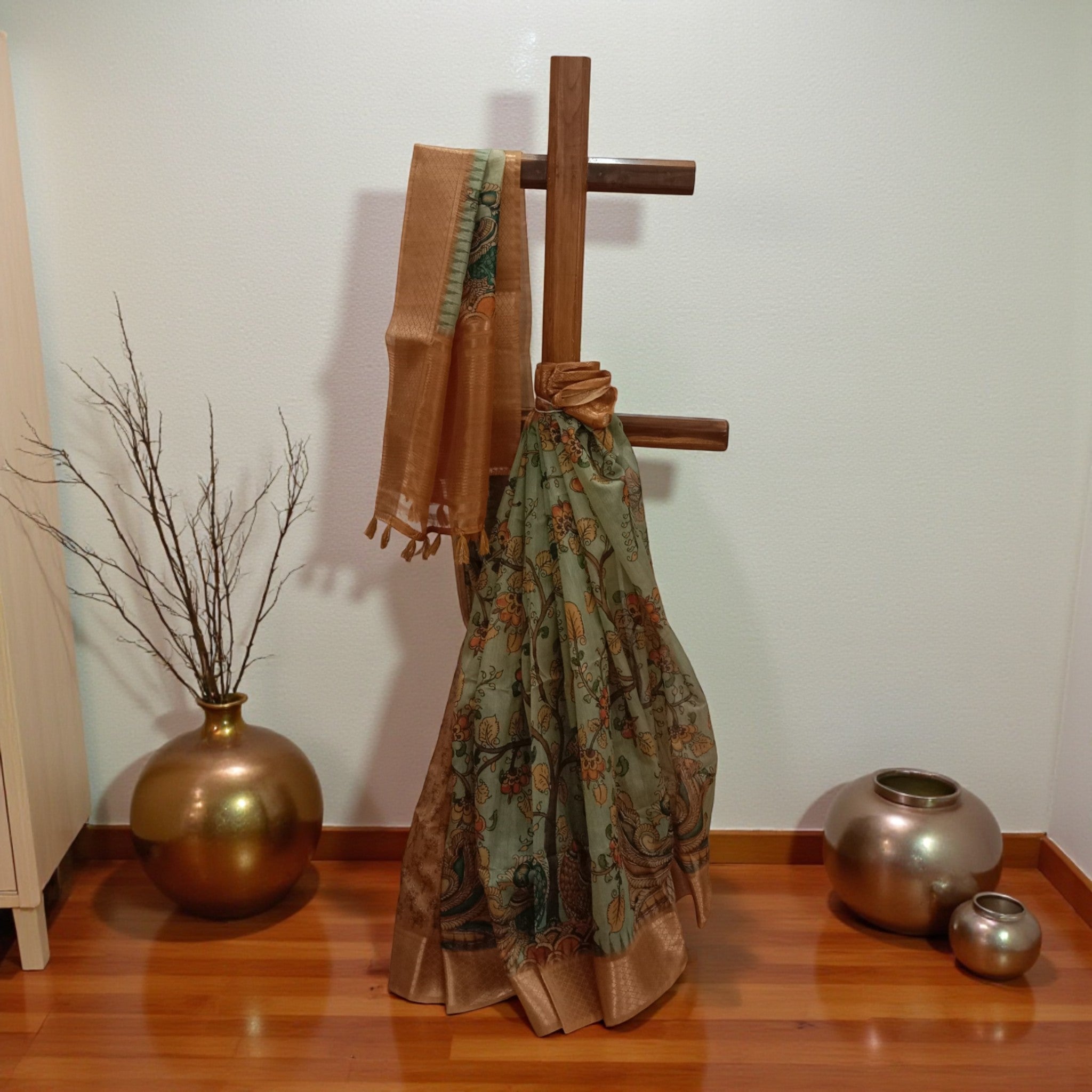 Green Kalamkari Silk Saree