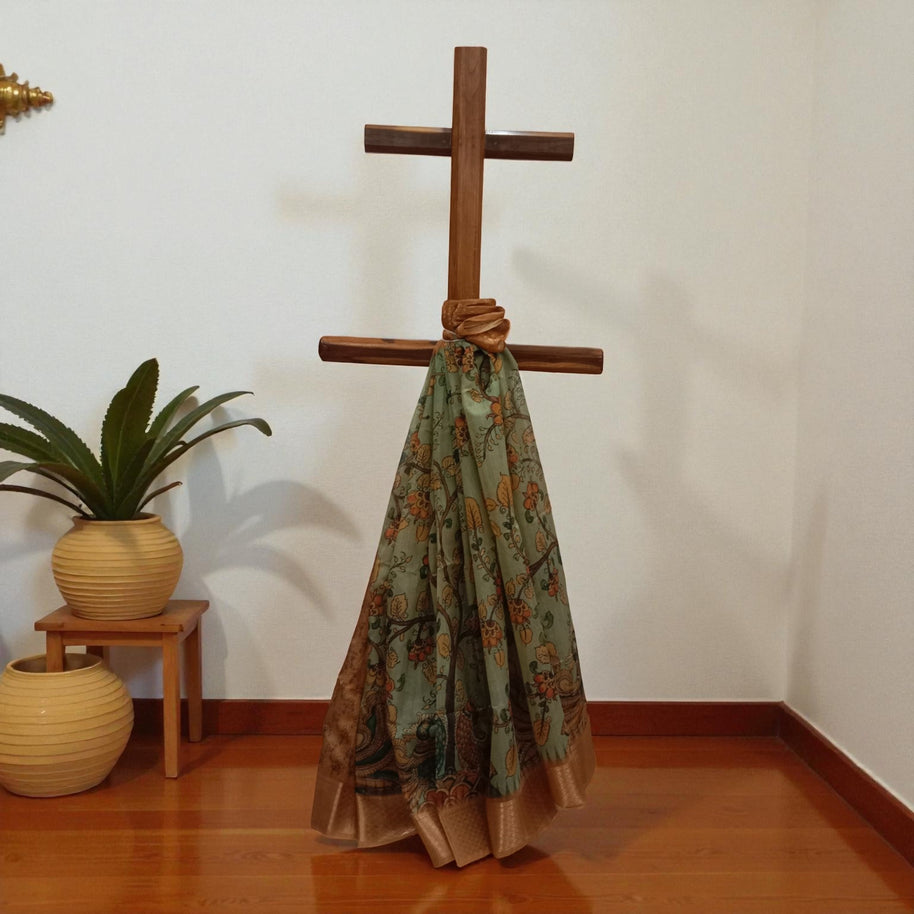 Green Kalamkari Silk Saree