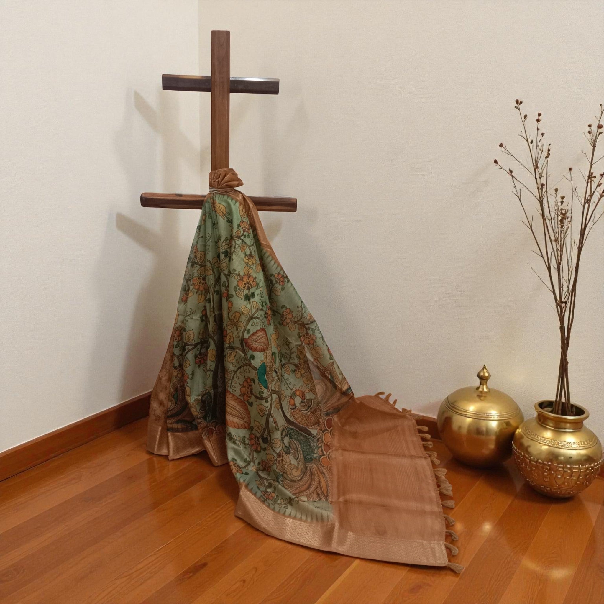 Green Kalamkari Silk Saree