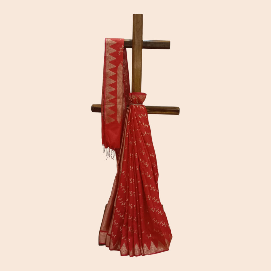 Red Golden Silk Saree