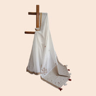 White Embroidery Silk Saree